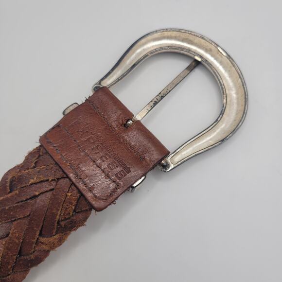 Vintage Express Belt Large Brown Braided Woven Leather Wide  display picture 3